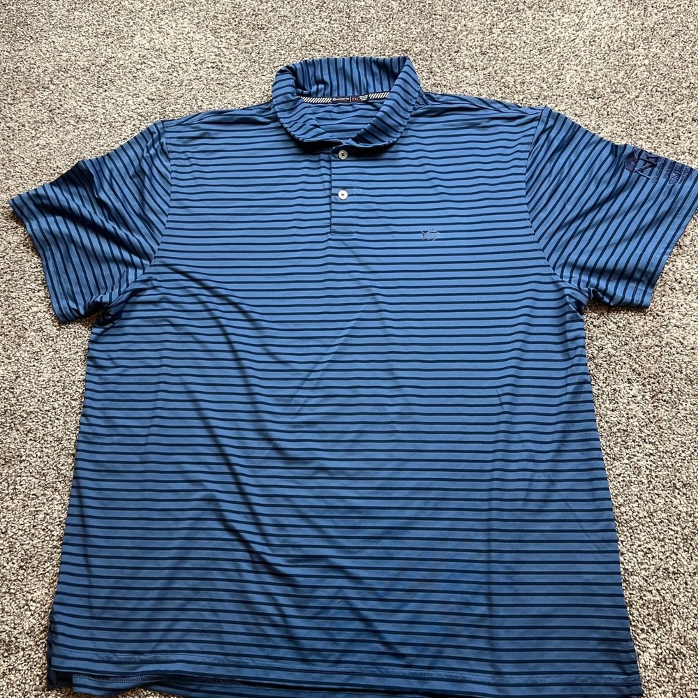 Southern Tide Polo Shirt Mens XXL Golf Open Stripe Short Sleeve Performance